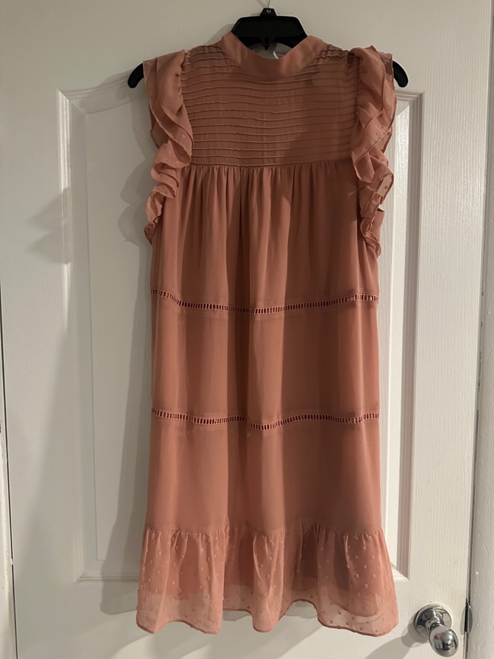 Who What Wear Mauve Pink Ruffle Midi Dress